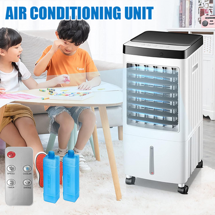 10L Portable Cooler Air Conditioning Unit Fan Evaporative Humidifier With Remote