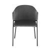 Set of 2 Grey Dining Chairs Velvet Padded Seat Metal Legs Kitchen