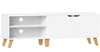 VASAGLE White TV Unit, 140 cm Long with 2 Doors, Adjustable Shelf, for TVs