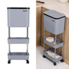Rolling Mobile Utility Shelf Recycling Waste Paper Bin Box Storage Trolley Cart