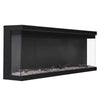 50" Electric Wall Fire Glass 3 Sided Panoramic Inset/Mantel Fireplace LED Flames
