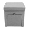 Folding Storage Ottoman Box Drawer Footstool Foldable Bench Chair Footrest Linen