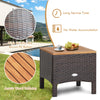 3Pcs Outdoor Furniture Set Garden Rattan Sofa Table Set w/Removable Cushion