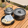 Portable Camping Cookware Set Hiking Outdoor Travel Cooking Pot Pan Saucepan Kit