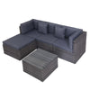 Garden Rattan Furniture Set 4-Seater Combo Modular Sofa w/ Cover Patio Outdoor