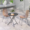Outdoor Portable Metal Table Garden Patio Folding Round Table Bistro Table Black