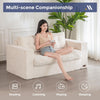 2 Seater Floor Sofa Corduroy Bean Bag Loveseat Armrests Living Room