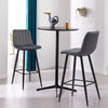 Set of 2 Velvet Chairs High Back Bar Stools Footrest Backrest Metal Legs Pub