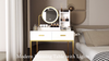 Dressing Table with LED Lights Makeup Desk with 2 Drawers and Hair Dryer Rack
