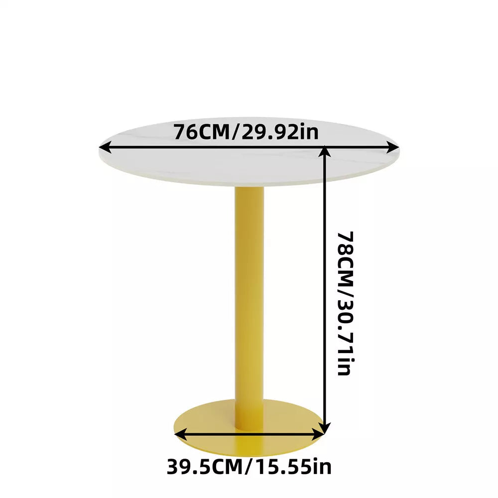 Heavy Duty Round Marble Bar Table Counter Pub Pedestal Poke Side Accent Table UK