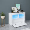 White Modern TV Stand Sideboard Cabinet With Storage 100cm High Gloss LED Light