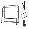 Heavy Duty Metal Double Rail Clothes Garment Hanging Rack Shelf Display Stand