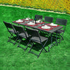 7pcs Plastic Rattan Effect Folding Beer Picnic Dining Outdoor Table Chairs Set