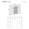 Modern Sideboard Display Cabinet I TV Stand I High Gloss Doors I Free LED Lights
