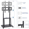 Mobile TV Cart Floor Stand Mount Height Adjustable Large Trolley for 32- 80'' TV