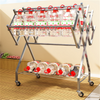 Clothes Airer Drying Rack w/ Shoe Rack & Casters Indoor Outdoor Laundry Stand