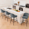 2X Breakfast Bar Stools Thickened Pad Linen Dining Chairs for Counter Kitchen