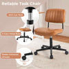 Adjustable PU Leather Office Chair Mobile Desk Chair Swivel Leisure Chair-Orange