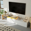 TV Unit Modern Living Room Cabinet Media Stand Furntiure RGB LED Light White
