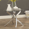 Dining Room Glass Top Table & 2/4/6 Faux Leather Chair Set High Back Padded Seat