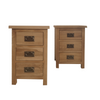 Oakcroft Narrow 3 Drawer Bedside Table – Nightstand with Storage Drawers – 38cm