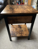 Industrial Side Table Vintage Bedside Cabinet Rustic Metal Unit End Phone Stand