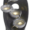 Solar Powered Garden Water Feature with LED Lights 4 Tier Cascade Water Fountain