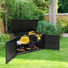 Outdoor PE Wicker Storage Bin Garden Patio 330L 2-Tier Rattan Deck Box with Lid