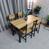 5 Piece Dining Table and Chairs Set Wooden Space with Metal Frame Kitchen UKED