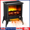 Freestanding Electric Fireplace Stove Heater with LED Fire Flame Effect Black