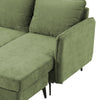 Corner Sofa Reversible Chaise Lounge 3-Seater Fabric L-Shaped Couch Seat Green