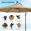 3M Garden Cantilever Parasol w/ LED Lights Outdoor Banana Hanging Tilt Crank