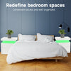 Bedside Tables White High Gloss LED Cabinets 2 Drawers Nightstand Modern Bedroom