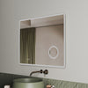 LED Bathroom Mirror with Shaver Socket Demister Magnifying Clock Display 900x700