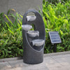 Solar Powered Garden Water Feature Outdoor LED Fountain Waterfall Natural Slate