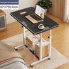 C Shape Side Table with Shelf Wood Black Top Metal Frame Furniture Space-