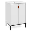 Freestanding Bathroom Vanity Cabinet with Adjustable Shelf-White