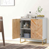 Living Room Buffet Cabinet Console Table with Metal Legs-White