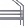 Kids Wood Bed House Bed Grey Cabin Teepee Tent Bed Frame Slatted Head Footboard
