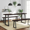 Table Dark Grey 180x50x6 Treated Solid Wood Oak Live M4G1