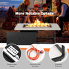50000BTU Outdoor Gas Fire Pit Propane Rectangular Fire Pit Table w/Burner &Cover
