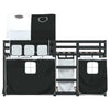 Bunk Bed with Curtains White and Black 90 x 200 Solid Z6E3