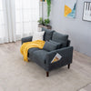 2 Seater faux leather/Linen Fabric Love Seat Sofa Armchair with Footstool Couch