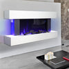 50inch White Fireplace Suite Surround Frame Electric Fire Wall Mounted LED Flame