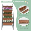5-Layer Vertical Raised Garden Bed Elevated Freestanding Planter w/Wheels