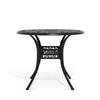90cm Round Garden Dining Table Only with Parasol Hole Cast Aluminium White/Black