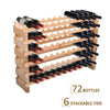 6 Tier 72 Bottle Shelf Wine Rack Holder Wood Stand Storage Display Stackable UK