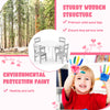 Children Wooden Table and 4 Chairs Set Activity Desk Set Grey
