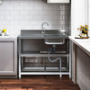 Catering Sink Stainless Steel Bowls Commercial Kitchen Right/Left Hand Drainer