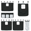 Bunk Bed with Slide and Curtains White and Black 80x200 O3R8